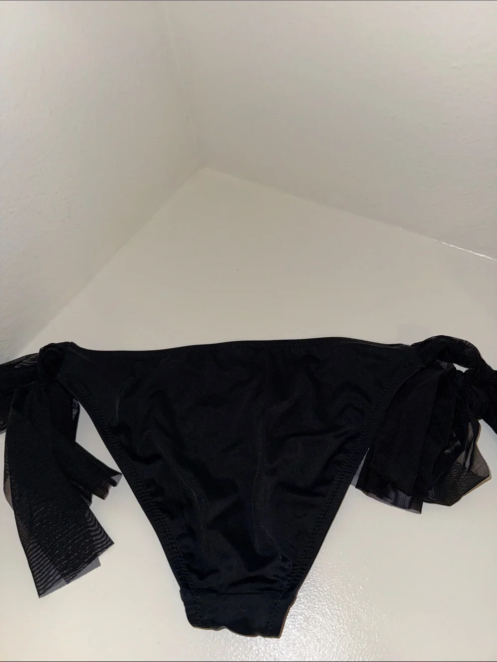Women's Black Tie-Side Bikini Bottom - Saga